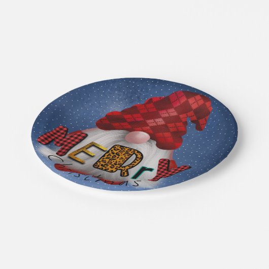 Assiettes En Carton Noël Gnome (Angle)