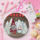 Assiettes En Carton Noël Gnome Arbres de Noël Snowman (Fête)
