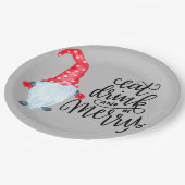 Assiettes En Carton Noël Gnome Manger Boire Soyez Joyeux (Angle)