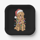 Assiettes En Carton Noël Golden Retriever Amoureux des chiens Cadeau M (Recto)