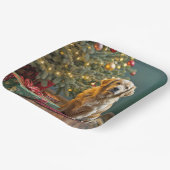 Assiettes En Carton Noël Golden Retriever avec des cadeaux (Angulaire)