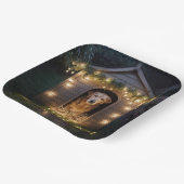 Assiettes En Carton Noel Golden Retriever dans Doghouse (Angulaire)
