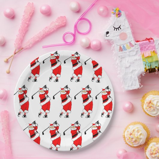 Assiettes En Carton Noël Golf Fête (Fête)