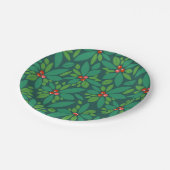 Assiettes En Carton Noël graphique Holly (Angle)