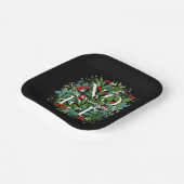 Assiettes En Carton NOEL Green Noël noir personnalisé (Angulaire)
