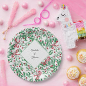 Assiettes En Carton Noël Gui de Rustique Aquarelle Peinte à la Main (Fête)