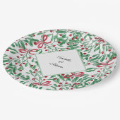 Assiettes En Carton Noël Gui de Rustique Aquarelle Peinte à la Main (Angle)