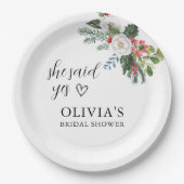 Assiettes En Carton Noël hiver Elle a dit oui Fête des mariées (Devant)