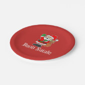 Assiettes En Carton Noël italien Père Noël de Buon Natale (ROUGE) (Angle)