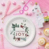 Assiettes En Carton Noël Joie Cardinal Bird Berries (Fête)