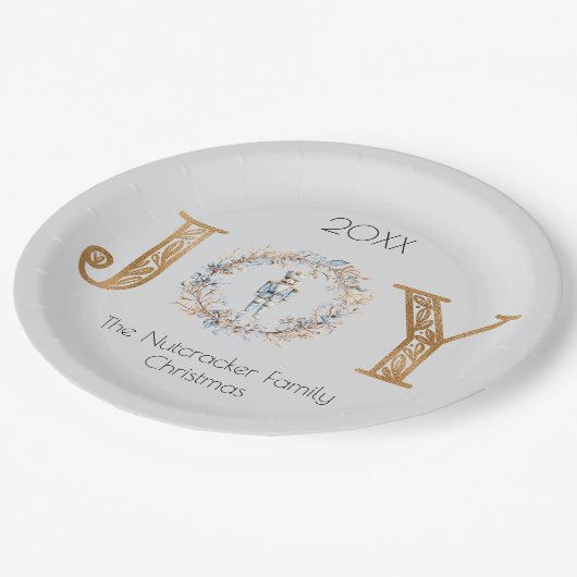 Assiettes En Carton Noël Joie Nutcracker Aquarelle (Angle)