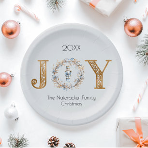 Assiettes En Carton Noël Joie Nutcracker Aquarelle