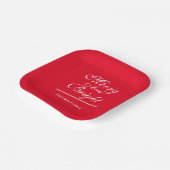 Assiettes En Carton Noël Joyeux et brillant Personnalisé Famille Chic (Angulaire)