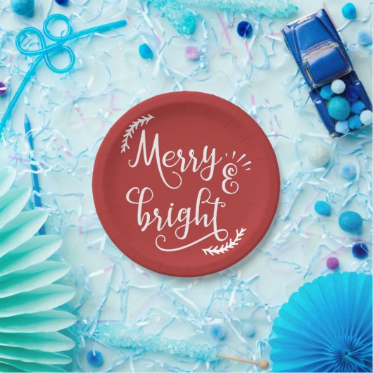 Assiettes En Carton Noël joyeux et lumineux (Fête)