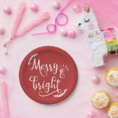Assiettes En Carton Noël joyeux et lumineux (Fête)