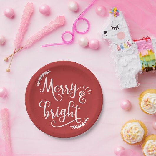 Assiettes En Carton Noël joyeux et lumineux (Fête)