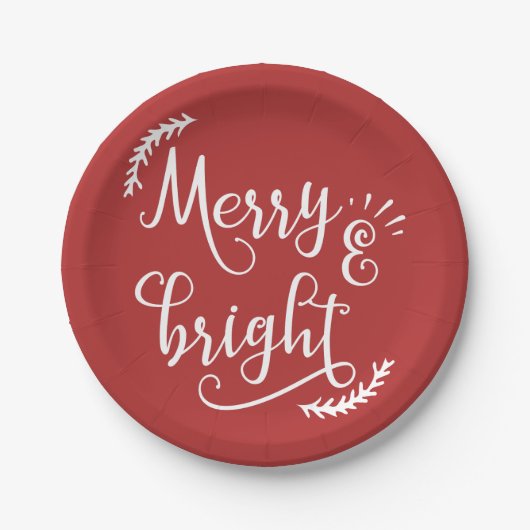 Assiettes En Carton Noël joyeux et lumineux (Devant)