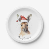 Assiettes En Carton Noël Kangaroo, personnalisable (Devant)