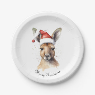 Assiettes En Carton Noël Kangaroo, personnalisable