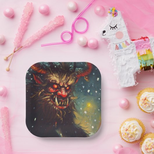 Assiettes En Carton Noël Krampus 4 (Fête)