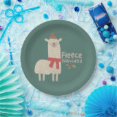 Assiettes En Carton Noël Llama Pun : Fleece Navidad (Fête)