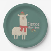 Assiettes En Carton Noël Llama Pun : Fleece Navidad (Devant)
