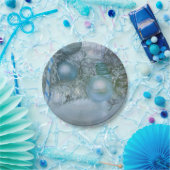 Assiettes En Carton Noël Mariage d'hiver Ornements Arbre Turquoise ble (Fête)