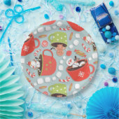 Assiettes En Carton Noël Marshmallow Snowman Hot Cocos (Fête)