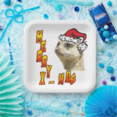 Assiettes En Carton Noël Meerkat Merry Xmas Carré Plaque papier (Fête)