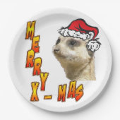 Assiettes En Carton Noël Meerkat Merry Xmas Plaque papier ronde (Devant)