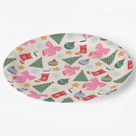 Assiettes En Carton Noël mignon (Angle)