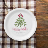 Assiettes En Carton Noël Mignonne Aquarelle Verdure Mistletoe