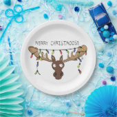 Assiettes En Carton Noël Moose Cute Amusant Animal de Noël (Fête)