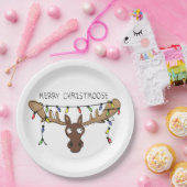 Assiettes En Carton Noël Moose Cute Amusant Animal de Noël (Fête)