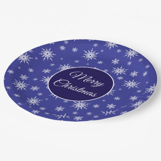 Assiettes En Carton Noël Motif neige (Angle)