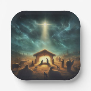 Assiettes En Carton Noël/Nativité/Jésus