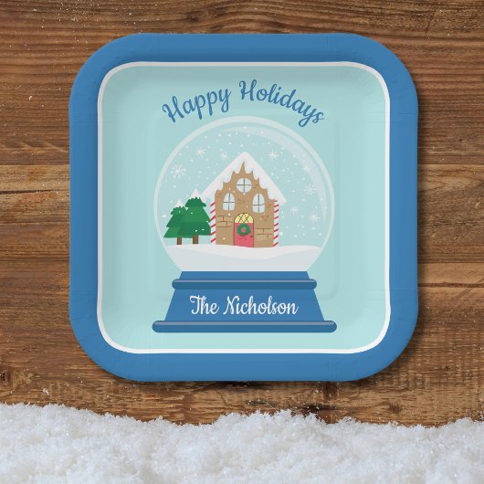 ASSIETTES EN CARTON NOËL NEIGE GLOBE