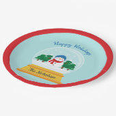 ASSIETTES EN CARTON NOËL NEIGE GLOBE (Angle)