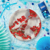 Assiettes En Carton Noël Neige Rouge Fête Berries Noël (Fête)