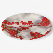 Assiettes En Carton Noël Neige Rouge Fête Berries Noël (Angle)