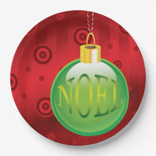 Assiettes En Carton Noël Noel Vert Ornement Fête Rouge Noël