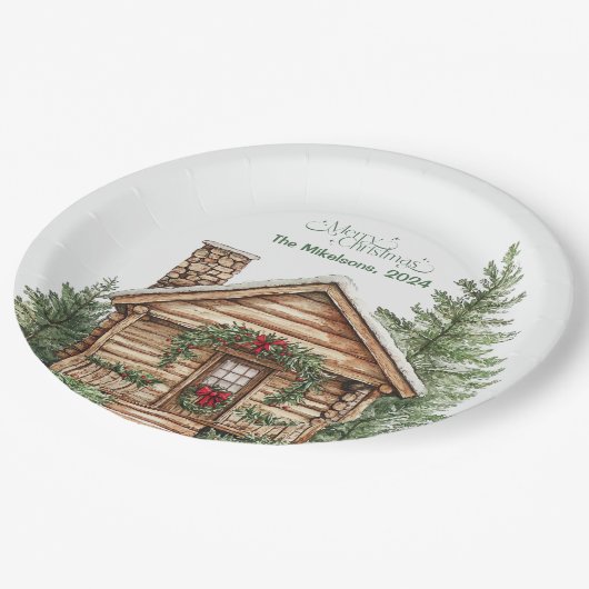 Assiettes En Carton Noël occidental rustique (Angle)