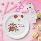 Assiettes En Carton Noël Ours en peluche d'hiver Écharpe rouge (Fête)