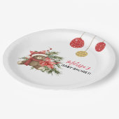 Assiettes En Carton Noël Ours en peluche d'hiver Écharpe rouge (Angle)