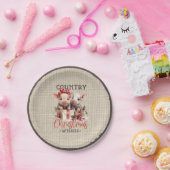 Assiettes En Carton Noël Pays avec deux porcelets (Fête)