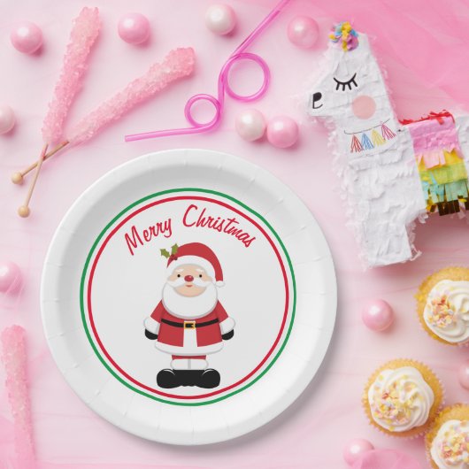 Assiettes En Carton Noël Père Noël (Fête)