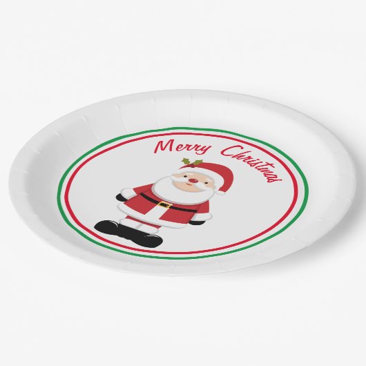 Assiettes En Carton Noël Père Noël (Angle)