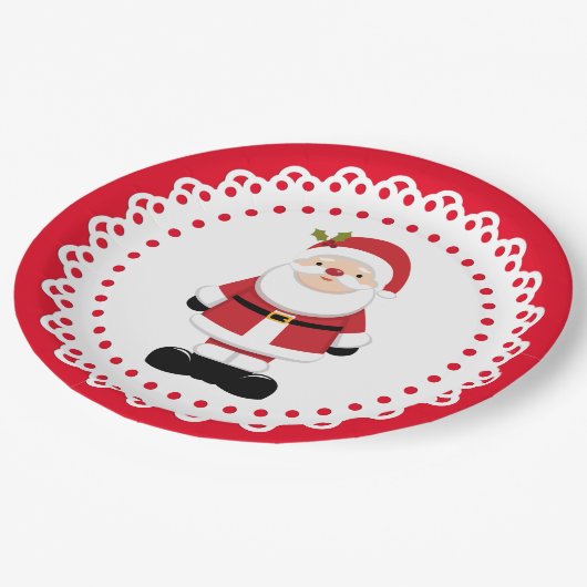 Assiettes En Carton Noël Père Noël (Angle)