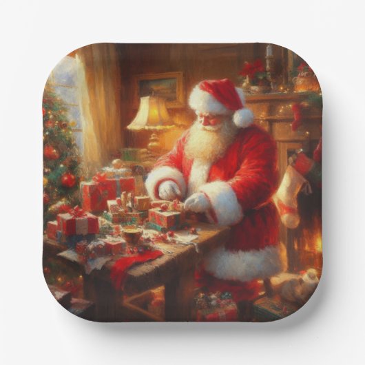 Assiettes En Carton Noël Père Noël 4 (Recto)