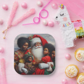 Assiettes En Carton Noël Père Noël avec enfants 7 (Fête)